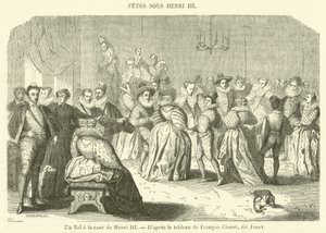 Un Bal a la cour de Henri III (stik) af French School