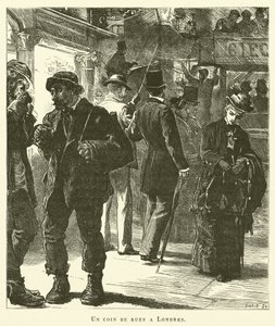 Et gadehjørne i London (gravering) af French School
