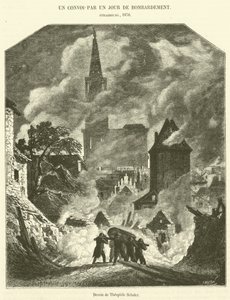 En konvoj - En dag med bombardement (gravering) af French School
