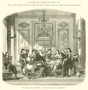 Et måltid under Ludvig XIV (gravering) af French School
