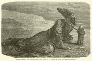 En persisk slave blandt turkomanerne (gravering) af French School