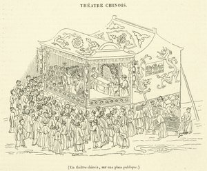 Et kinesisk teater på en offentlig plads (gravering) af French School
