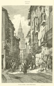 En gade i Toledo (gravering) af French School