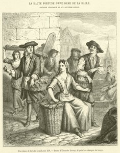 A Lady of the Market under Louis XIV (gravering) af French School