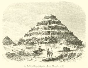 En af pyramiderne i Sakkarah (gravering) af French School