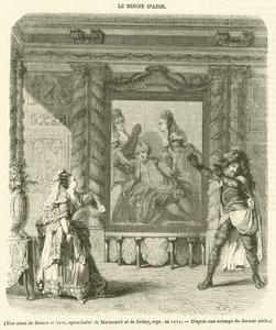 En scene fra Zemire og Azor, operaballet af Marmontel og Gretry, opført i 1771 (gravering) af French School