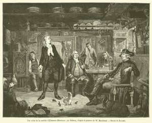 En scene fra komedien af ​​Erasmus Montanus (gravering) af French School