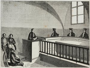 Une disse på juraskolen i Paris - Indgravering i "Tableau-de-Paris" af Edmond Texier 1852 af French School