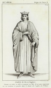 VII århundrede, regeringstid af Clovis II, Clovis II, søn af Dagobert (gravering) af French School