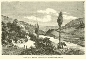 Moseldalen, nær Liverdun (gravering) af French School