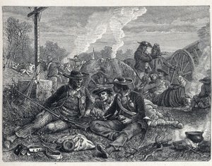 Vendee Wars (1793-1796): lejring af vendean-oprør. af French School