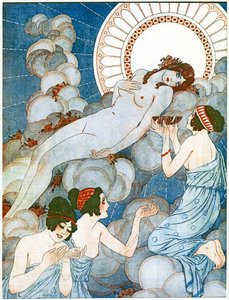 Venus på en sky, Illustration fra "La Vie Parisienne" af French School