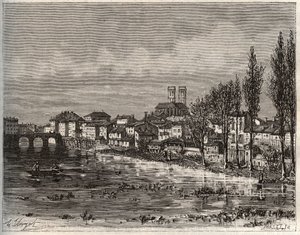 Verdun - Morbihan i Bretagne - indgravering i "La France illustrée: geografi, historie, statistisk administration" af V.A. Malt-Brown. 1884 af French School
