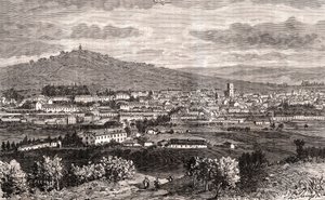 Vesoul - kommune i Grand Est i Frankrig, præfektur i departementet Haute-Saone i regionen Bourgogne-Franche-Comte - gravering i "Frankrig illustree: geografi, historie, statistisk administration" af V.-A. Malt-brun. 1884 af French School