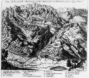Udsigt over La Grande Chartreuse af French School