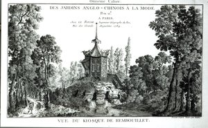 Udsigt over kiosken ved Rembouillet, fra Jardins Anglo-Chinois a la mode af George Louis le Rouge, udgivet 1775-78 af French School