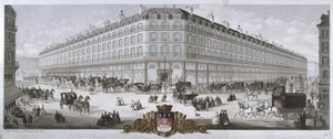 Udsigt over stormagasinet Magasins du Louvre, Paris, 1866 af French School