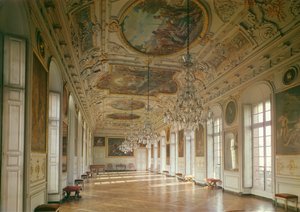 Udsigt over galleriet kendt som La Belle Inutile, designet af Robert de Cotte (1656-1735) ca. 1700 af French School