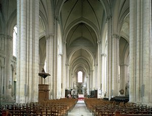 Udsigt over skibet, c.1162-80 af French School