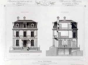 Suburban Villa, Premier Chasse ved St. Cloud, fra Architecture Privee au C19th, af French School