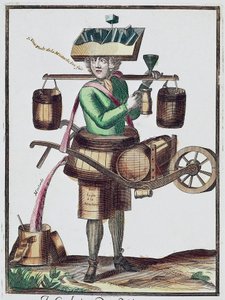 Eddikefabrikant, farvegravering, Frankrig af French School