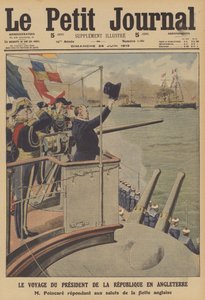 Besøg af Frankrigs præsident i Storbritannien (farve litho) af French School