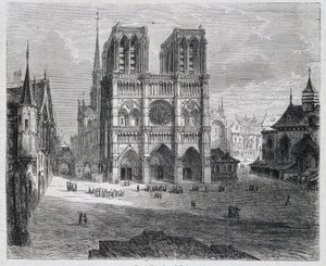 Udsigt over Notre-Dame de Paris - i ""Paris gennem århundrederne"", af H. Gourdon de Genouillac, red. F. Roy, Paris af French School
