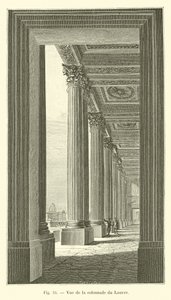 Udsigt over søjlegangen i Louvre af French School