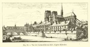 Udsigt over ærkebispedømmet i 1650 ifølge Sylvestre af French School