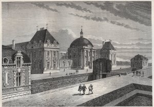 Udsigt over Chateau Royal de Monceaux - gravering fra "" Frankrigs historie fortalt til mine børnebørn"" - af Francois Guizot - 1872-1876 af French School