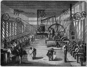 Krigen i 1870: Fabrik til fremstilling af eksplosive kapsler (kapsler). Bayonne, Pyrenæerne Atlantique (64) af French School