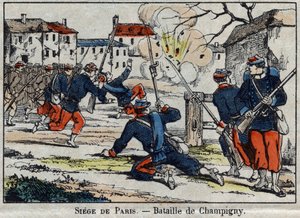 Krig i 1870 mellem Frankrig og Preussen: Slaget ved Champigny eller Slaget ved Villiers fra 30/11 til 02/12/1870. af French School