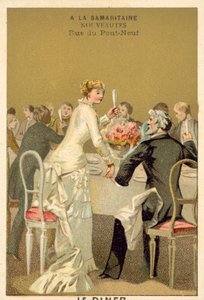 Bryllupsmiddag (chromolitho) af French School