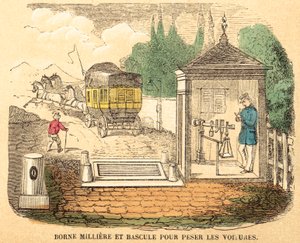 Vægte og mål (farvet gravering) af French School