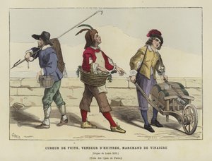Brøndender, østershandler og eddikesælger, regeringstid af Louis XIII af Frankrig, 17. århundrede af French School