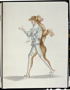 Varulvekostume til Ballet de la Nuit af Jean-Baptiste Lully (1632-87) danset af Louis XIV, 23. februar 1653 (wc på papir) af French School