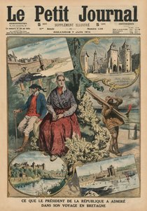 Hvad republikkens præsident har beundret under sin rejse i Bretagne, illustration på forsiden af "Le Petit Journal", supplement illustre, 7. juni 1914