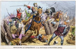 Vilhelm Erobreren i slaget ved Hastings af French School
