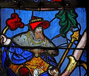 Window Ew forestiller en profet på Isajs træ af French School