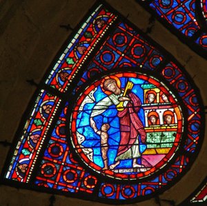 Window Ww forestillende Sankt Peter med nøglen til himlen af French School