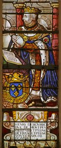 Vindue forestillende Henri de Bourbon (farvet glas) af French School