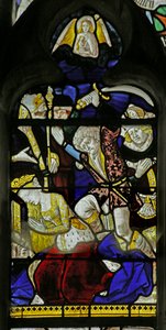 Vindue, der viser henrettelsen af den hellige Katarina, 1460-1470 af French School