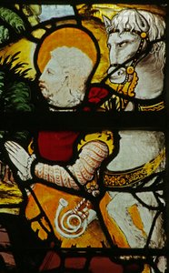 Vindue, der viser synet af St Eustache, detalje fra 2921629 af French School