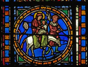 Vindue s2-C, der viser flugten til Egypten af French School