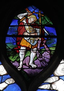 Vindue w10 forestillende St Michael af French School