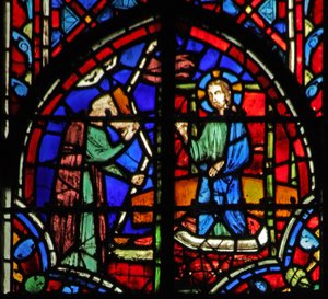 Window w11 Judas datter drikker Guds vredes vin. Lam I 15 af French School