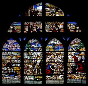 Vindue w128, der viser scener fra Moses