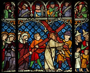 Vindue w12, der viser Via Crucis af French School