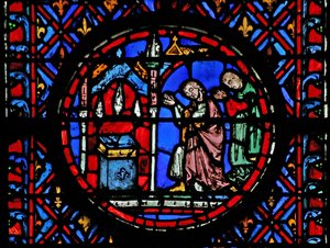 Vindue w12 folket græder over Judiths død. Judith XVI 29 af French School