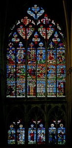 Vindue w135, der viser historien om det sande kors af French School